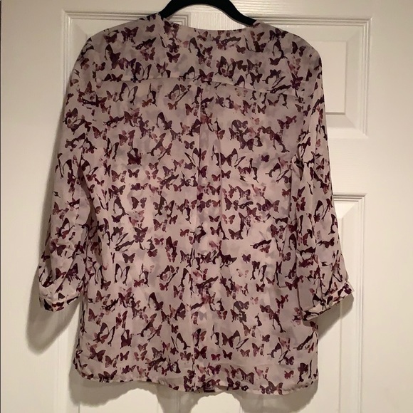 MNG Purple Sheer Butterfly Top Size 6 - Picture 4 of 4
